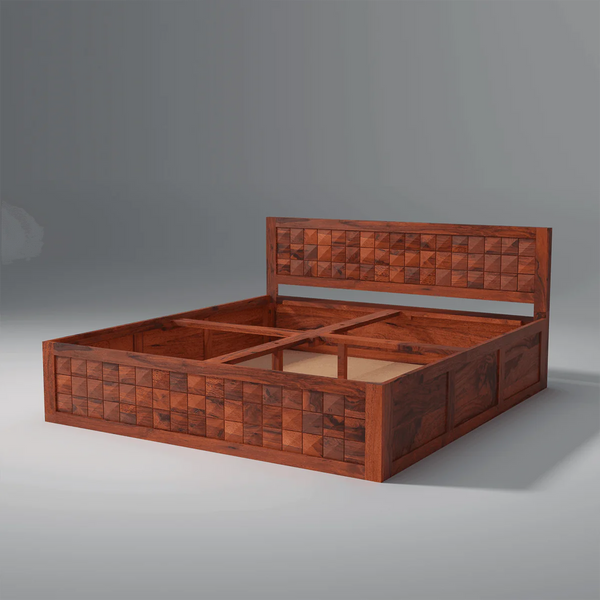 Plutio Luxury Sheesham Wooden Bed