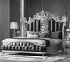 Hexa Carving Royal Antique Upholstered Bed in Leatherette