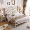 Elle Carving Royal Antique Upholstered Bed in Leatherette