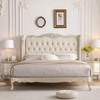 Elle Carving Royal Antique Upholstered Bed in Leatherette