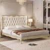 Elle Carving Royal Antique Upholstered Bed in Leatherette