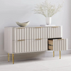 Kiko Fluted Chest Of Drawers Table In PU Polish