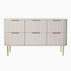 Kiko Fluted Chest Of Drawers Table In PU Polish