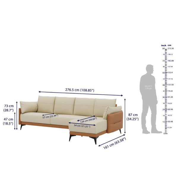 Kosmo Luxury Sectional Sofa in Leatherette