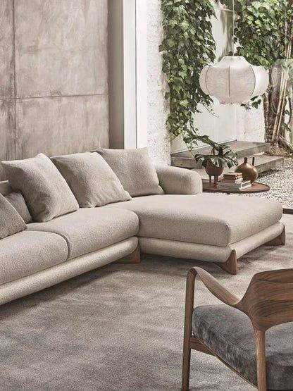 Aahed Premium Sectional Sofa in Brooklyn Fabric - Oak Inside