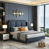 Alexa Luxury Upholstered Bed in Leatherette - Oak Inside