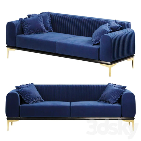 Allure Premium Sofa Set in Suede - Oak Inside