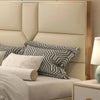 American Luxury Upholstered Bed in Suede - Oak Inside