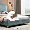 Apollo Luxury Upholstered Bed in Leatherette - Oak Inside