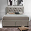 Apollo Luxury Upholstered Bed in Suede - Oak Inside