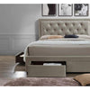 Apollo Luxury Upholstered Bed in Suede - Oak Inside