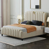 Becca Luxury Upholstered Bed in Suede - Oak Inside