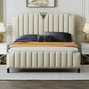 Becca Luxury Upholstered Bed in Suede - Oak Inside