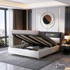 Bentley Max Premium Hydraulic Upholstered Bed in Leatherette - Oak Inside