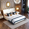 Bentley Premium Upholstered Bed in Suede - Oak Inside