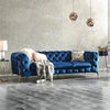 Beyone Luxury Chesterfield Sofa Set in Suede - Oak Inside