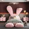 Big Bunny Premium Upholstered Bed in Suede - Oak Inside