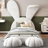 Big Bunny Premium Upholstered Bed in Suede - Oak Inside