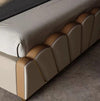 Blueberry Premium Upholstered Bed in Leatherette - Oak Inside