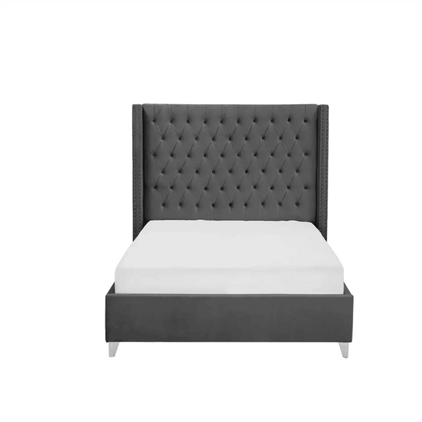 Boom Quilt Luxury Upholstered Bed Without Storage In Suede - Oak Inside