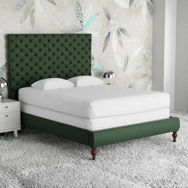 Bosco Quilt Luxury Upholstered Bed Without Storage In Suede - Oak Inside