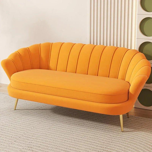 Boston Luxury Mid - Century Sofa In Suede - Oak Inside