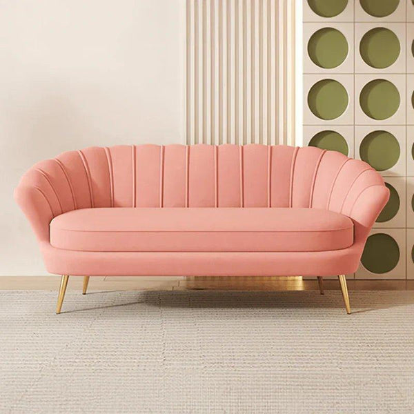 Boston Luxury Mid - Century Sofa In Suede - Oak Inside