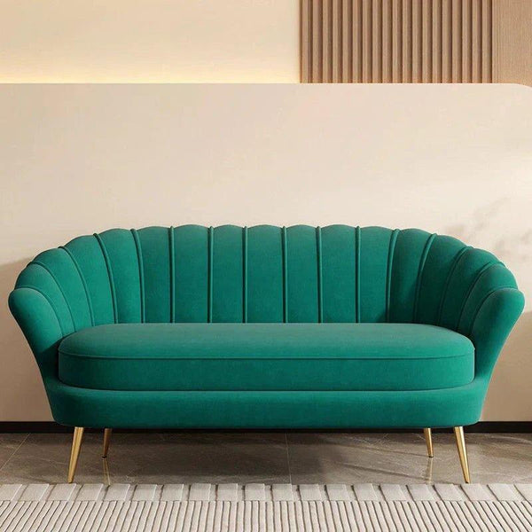 Boston Luxury Mid - Century Sofa In Suede - Oak Inside