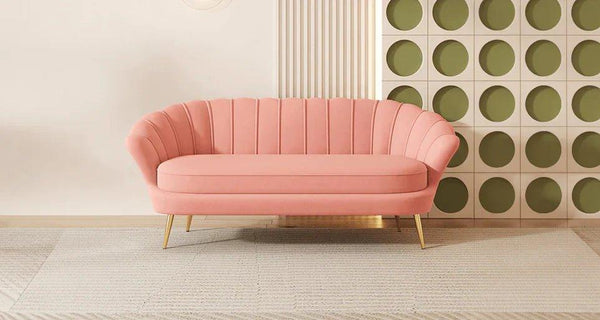 Boston Luxury Mid - Century Sofa In Suede - Oak Inside