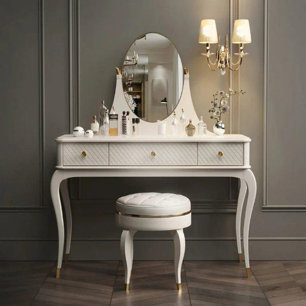 Bravo Solid Wood PU Polished Dressing Table - Oak Inside