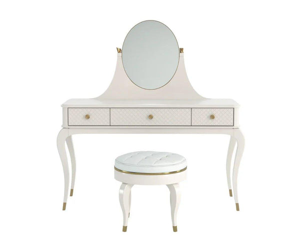 Bravo Solid Wood PU Polished Dressing Table - Oak Inside