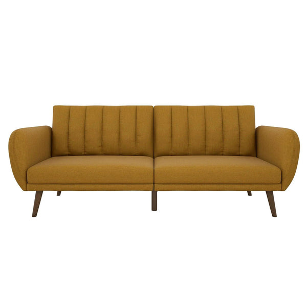 Brittan Luxury Mid - Century Sofa In Suede - Oak Inside