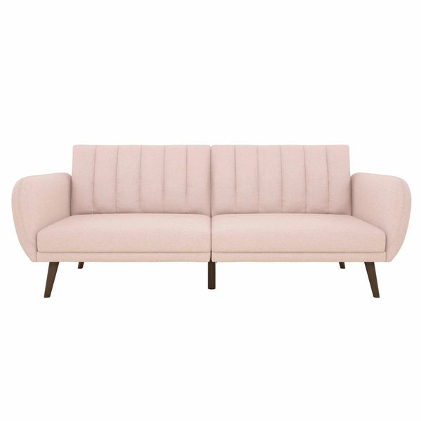 Brittan Luxury Mid - Century Sofa In Suede - Oak Inside