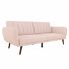 Brittan Luxury Mid - Century Sofa In Suede - Oak Inside