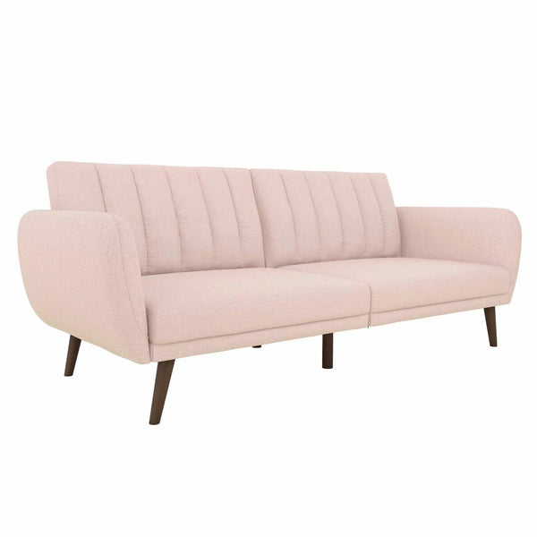 Brittan Luxury Mid - Century Sofa In Suede - Oak Inside