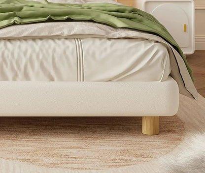 Bubble Puff Premium Bed Without Storage in Leatherette - Oak Inside