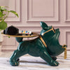 Bulldog Luxury Storage Butler Sculpture - Oak Inside