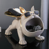 Bulldog Luxury Storage Butler Sculpture - Oak Inside