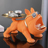 Bulldog Luxury Storage Butler Sculpture - Oak Inside