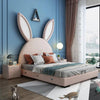 Bunny Luxury Upholstered Bed in Suede - Oak Inside