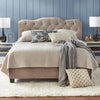 Cameo Luxury Upholstered Bed in Suede - Oak Inside