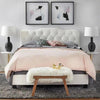 Cameo Luxury Upholstered Bed in Suede - Oak Inside