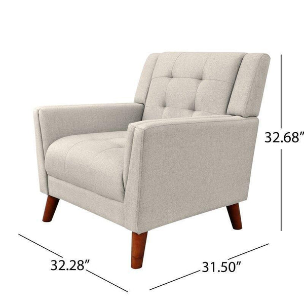 Cosmo Luxury Accent Chair In Cotton - Oak Inside