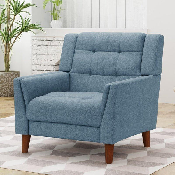 Cosmo Luxury Accent Chair In Cotton - Oak Inside