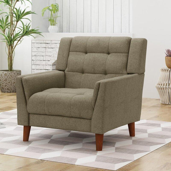 Cosmo Luxury Accent Chair In Cotton - Oak Inside