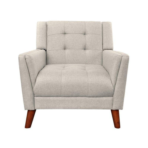 Cosmo Luxury Accent Chair In Cotton - Oak Inside