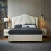 Crave Luxury Upholstered Bed in Leatherette - Oak Inside