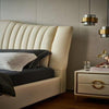 Crave Luxury Upholstered Bed in Leatherette - Oak Inside