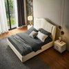 Crave Luxury Upholstered Bed in Leatherette - Oak Inside