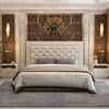 Crisp Luxury Upholstered Bed in Suede - Oak Inside